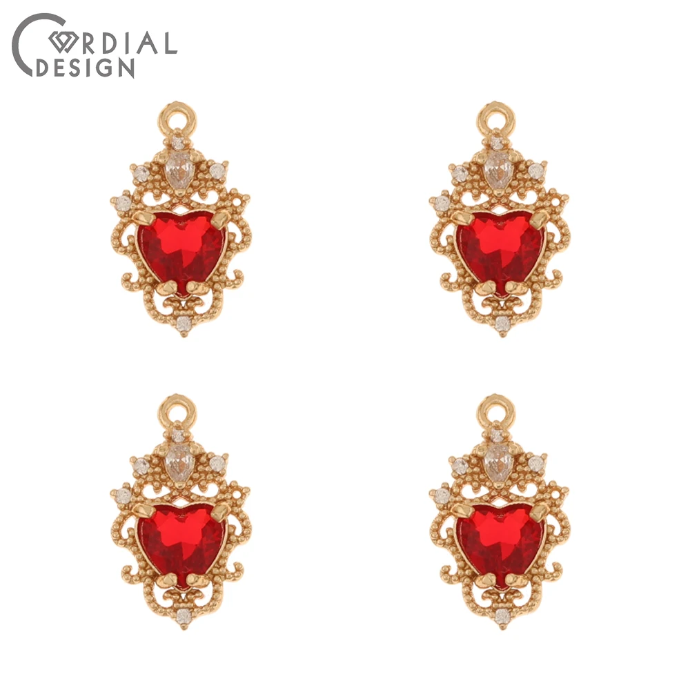 Cordial Design 50Pcs 11*18MM Earrings Accessories/Crystal Pendant/DIY Charms/Heart Shape/Jewelry Finding & Components/Hand Made - cordial