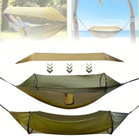 Portable Outdoor Camping Quick Open Mosquito Net Hammocks With Awning Travel Garden Sleeping Hanging Hammock Swing Nature Hike 2