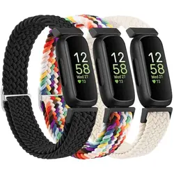Braided Elastic Nylon Strap for Fitness Tracker - Adjustable Bracelet Wristband (Pack of 2 or 3) (3pcs)