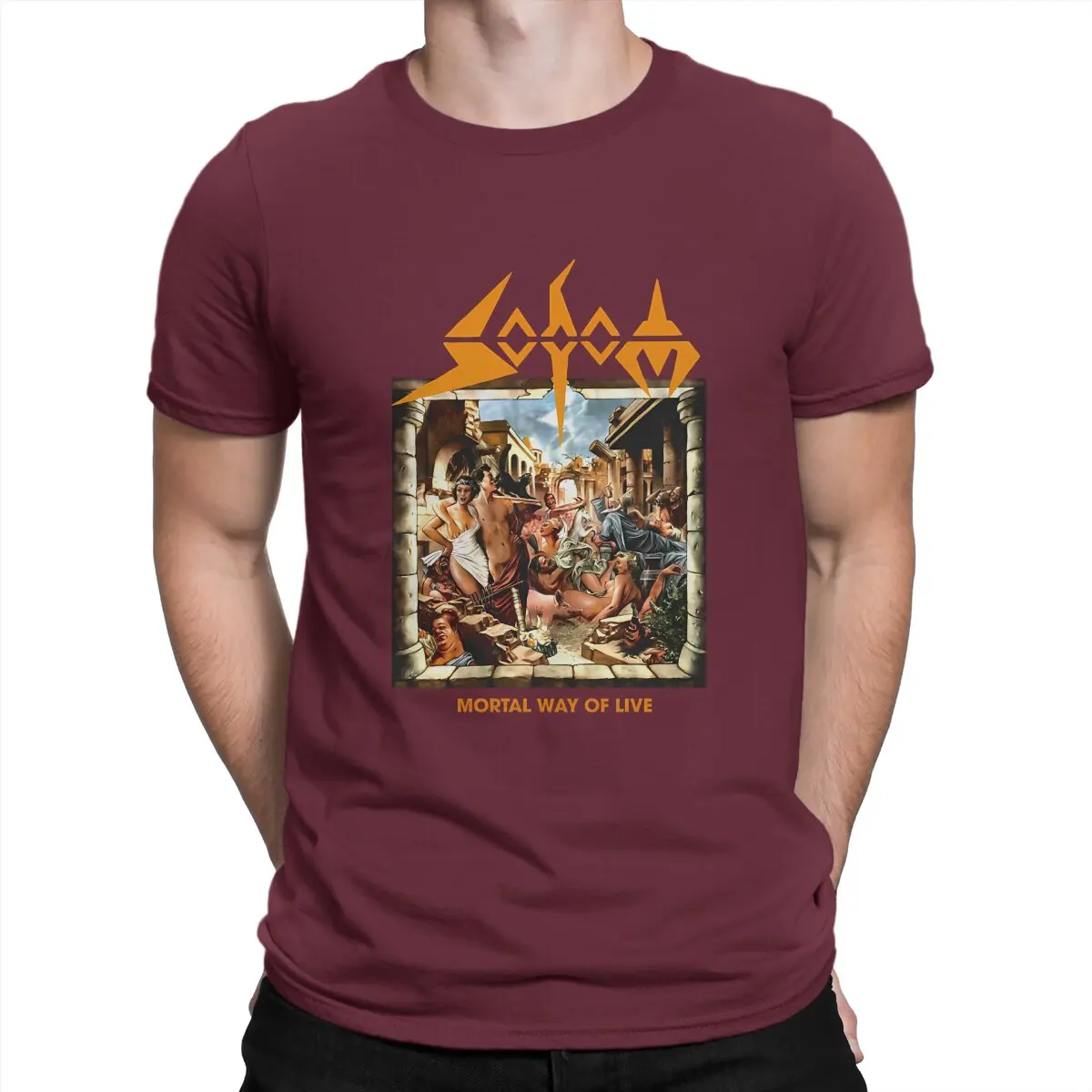 thumbnail image 1 of Camiseta de Sodom Man, Mortal Way of Live, banda de rock, individualidad, sudaderas, nueva tendencia, 1 of 7