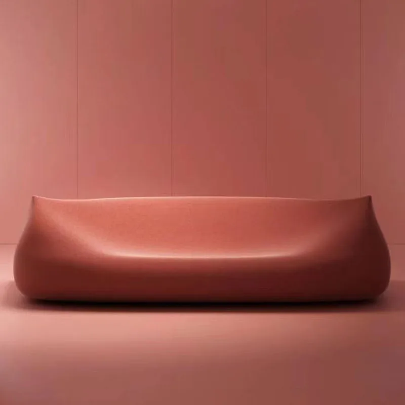 

Designer sofa Italian very simple super soft fit unique shape soft bag lamb velvet creative curved sofa