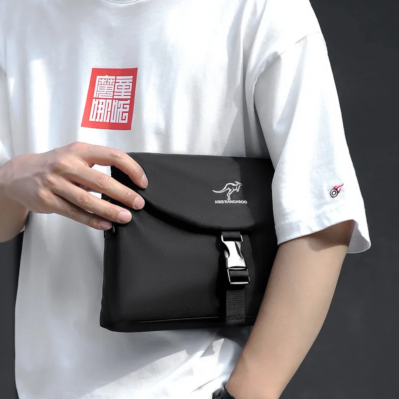 QINNXER Crossbody men's casual sports backpack cycling chest bag messenger bag trendy label small hanging Men's one shoulder bag