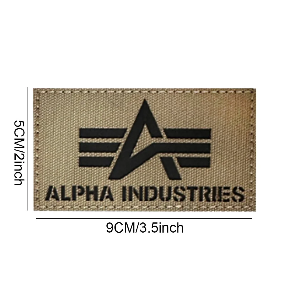 1 Stück reflektierendes Alpha-Abzeichen-Armband ALPHA leuchtendes Klett-Armband-Rucksack-Patch – Detail 9