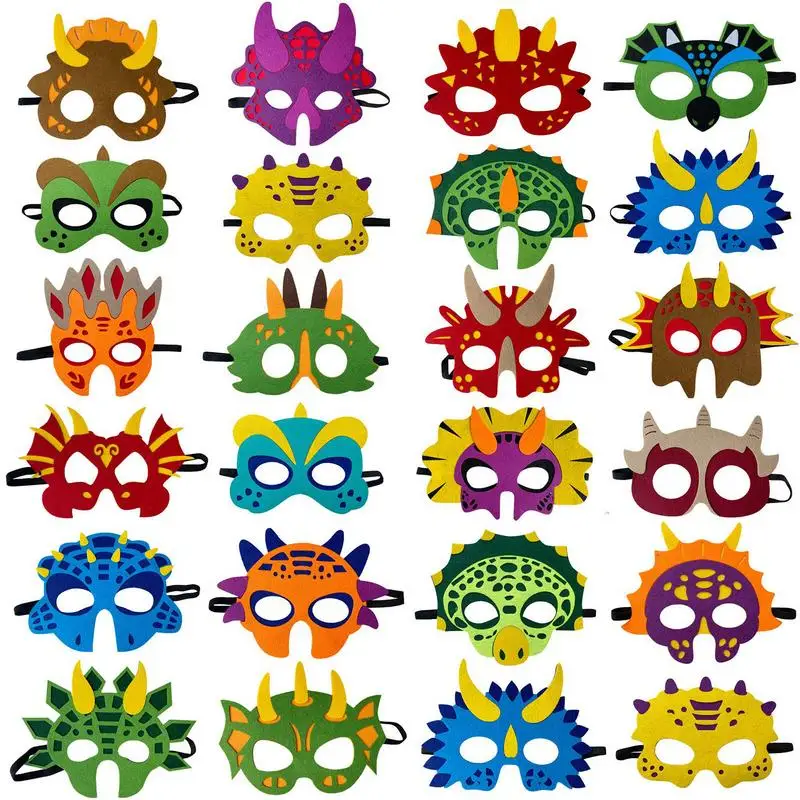 

Dinosaur Mask For Kids Girls Boys Dino Theme Dress Up Costume Favors Dinosaur Masks Party Supplies With Elastic Headband Felt