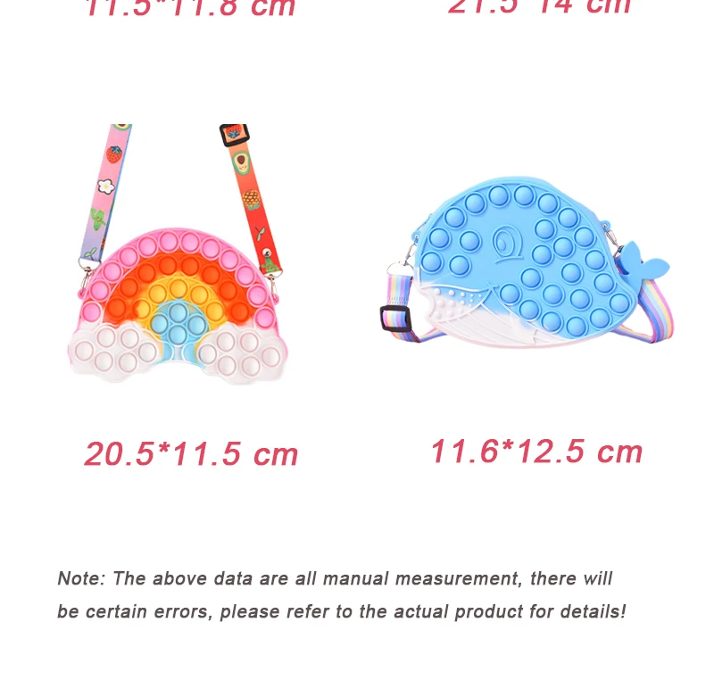 Push Bubble Women Shoulder Bag Pop Fidget Toys Pencil Case Coin Purse Kids Children Wallet Crossbody Bags Clearance Promote Gift pineapple stress ball