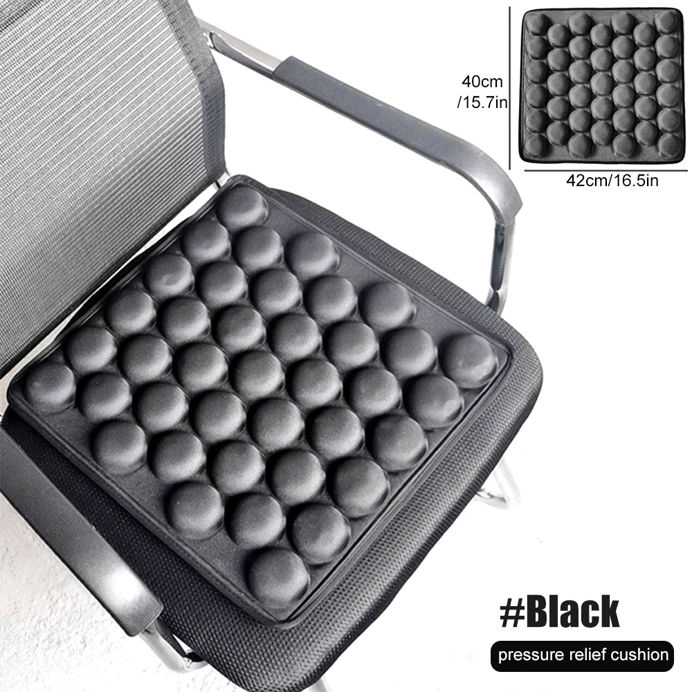 Inflatable Air Seat Cushions Portable Breathable Comfort Cushion Car Seat  Office Chair Wheelchair Pad Orthopedics Pain Pressure Relief Cushion  Camping Seat Mat 7.7×15.7×1.9 Black 