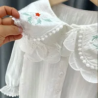 Spring fall newborn Girl Baby Clothes 1 year Birthday Princess Embroidered Shirt tops for Girl Baby clothing Shirts blouse coats 3