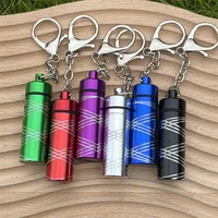 Embossed Aluminum Alloy Jar Medicine Box herb Box With Keychain Storage Tank Container Jars Smoking Accessories 1