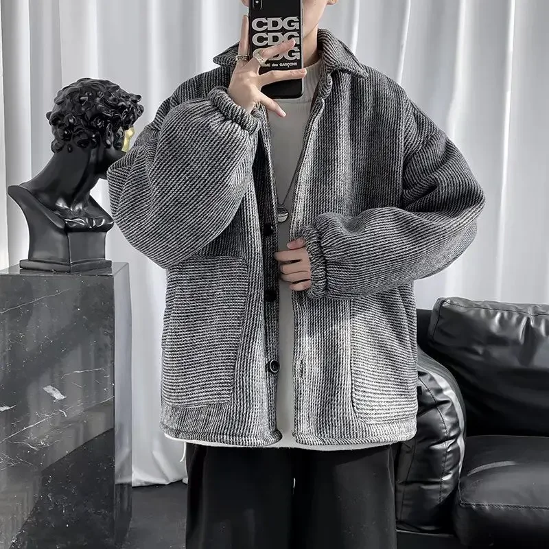 Coat Men and Women Ins Trendy Brand Retro Loose Fit Ruffian Handsome Japanese Simple and Versatile Trendy Cotton Jacket Y2k