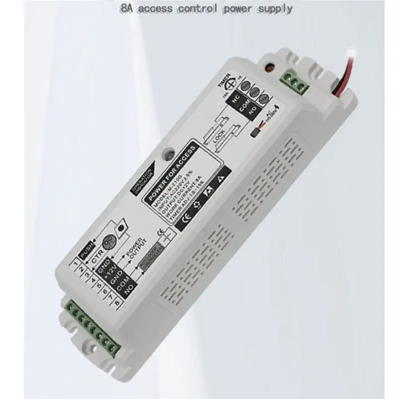 B27B 보안 카메라 전원 공급 장치 DC 12V 8A 도어 액세스 제어 시스템용 AC 220V 지연 시간 조절 가능