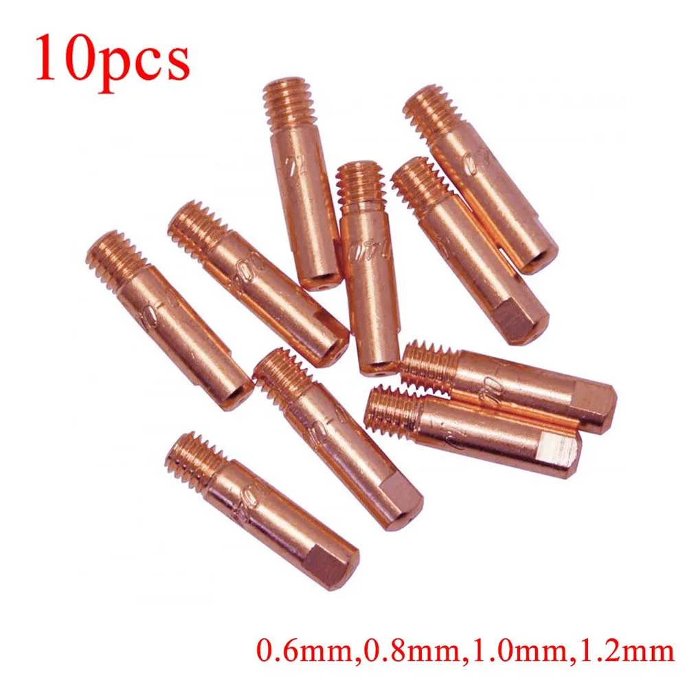 MB15AK Welding Contact Tips 0.6-1.2mm Thread M6 10pcs for Style Torches MIG/MAG Welder Torch Consumables Power Tools