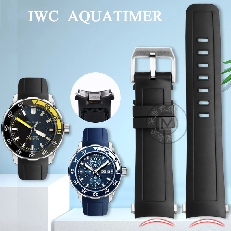 HighQualityFluoroRubberSiliconeWatchbandWaterproofBlackWatch