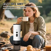Machine à café expresso portable électrique sans fil pour voiture et maison, cafetière de camping 3-en-1, compatible capsules et poudre, machine à café de voyage USB, machine à expresso pour voiture, maison et voyage, chauffage rapide, design compact 6