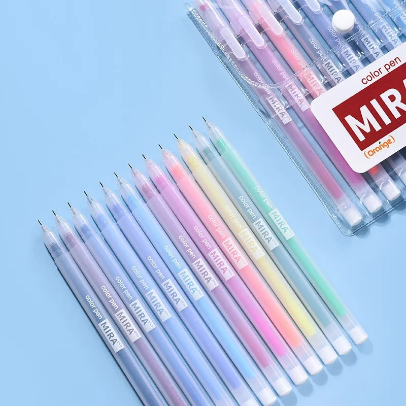 Gel Pens 12 Colors Gel Pen Refill Set Box 0.5mm Ballpoint Pens Student Office Writing Pens School Stationery