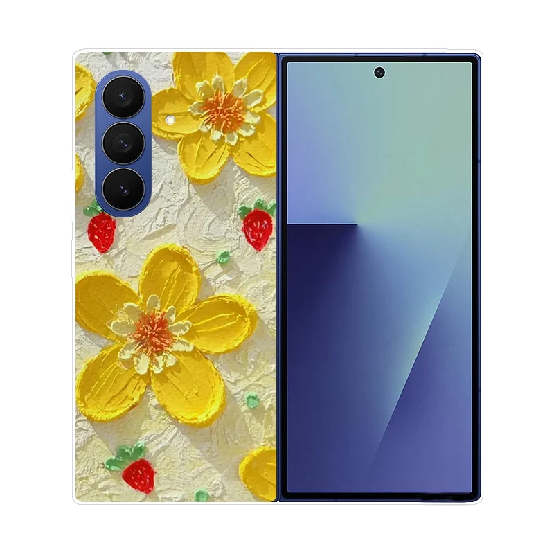 Transparent Luxury Painted Hard Case for Samsung Galaxy Z Fold 7