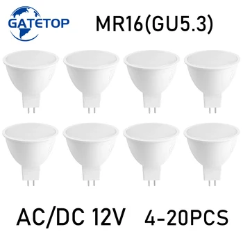 가정용 LED 스포트라이트 전구, 저압, MR16, GU5.3, AC/DC 12V, 3W, 5W, 6W, 7W, 120 도, 38 도, 공부 주방