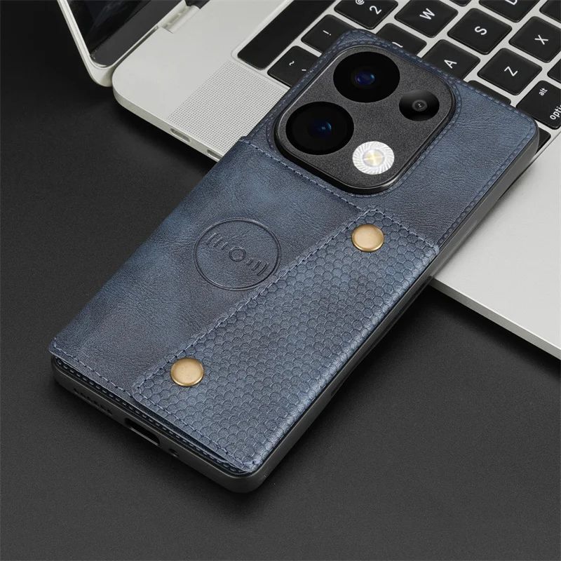Leather Magnetic Wallet Phone Case with Card Slot Holder
