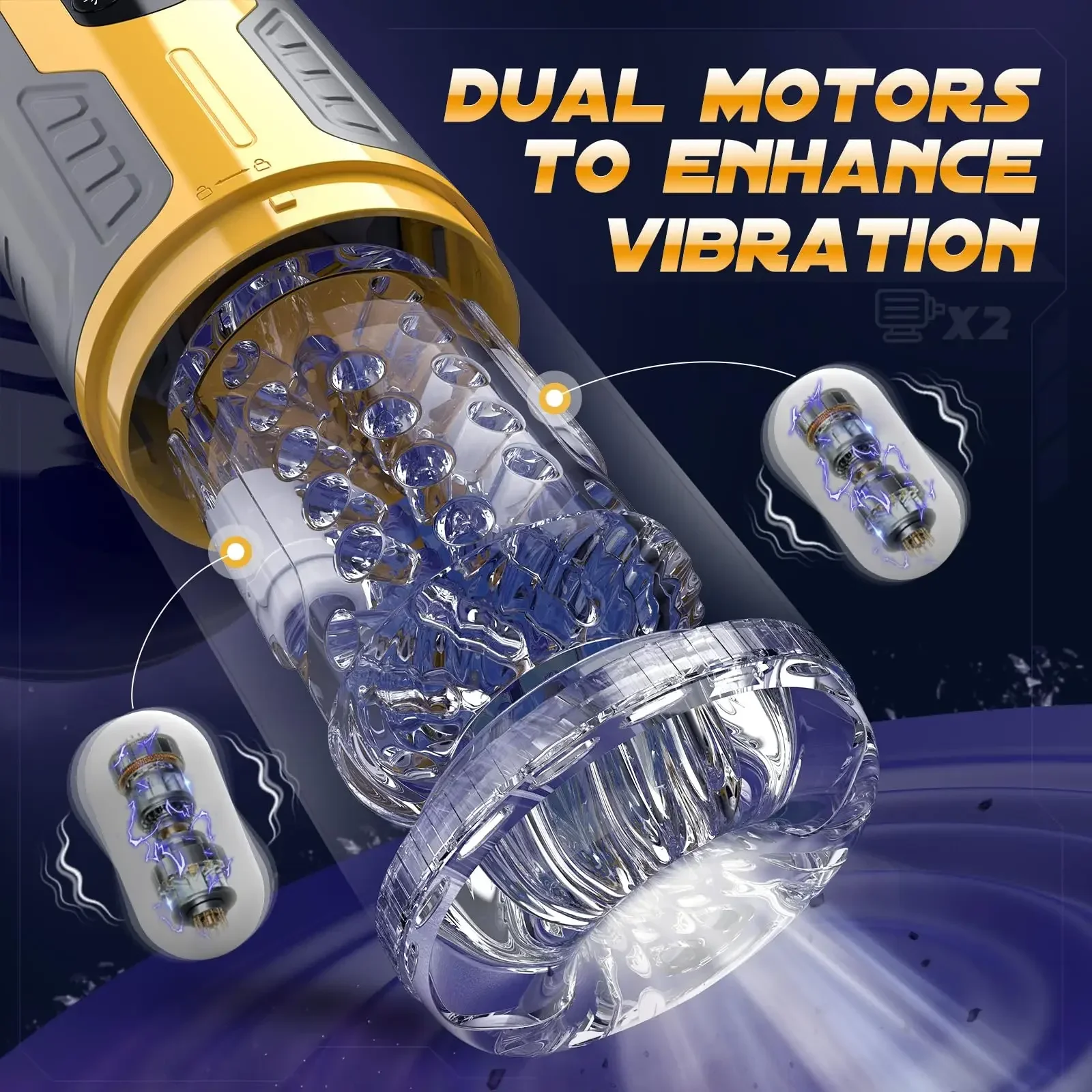 Male Masturbator LCD Automatic 7 Thrusting & Rotating Licking Pocket Pussy Stroker Penis Pump
