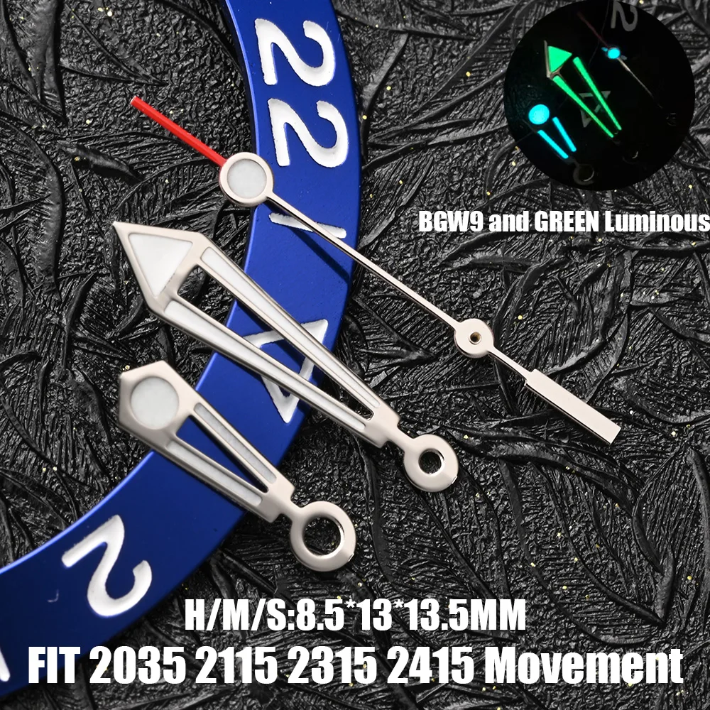 High-Quality Luminous Watch Hands with C3 BGW9 Green Blue Glow