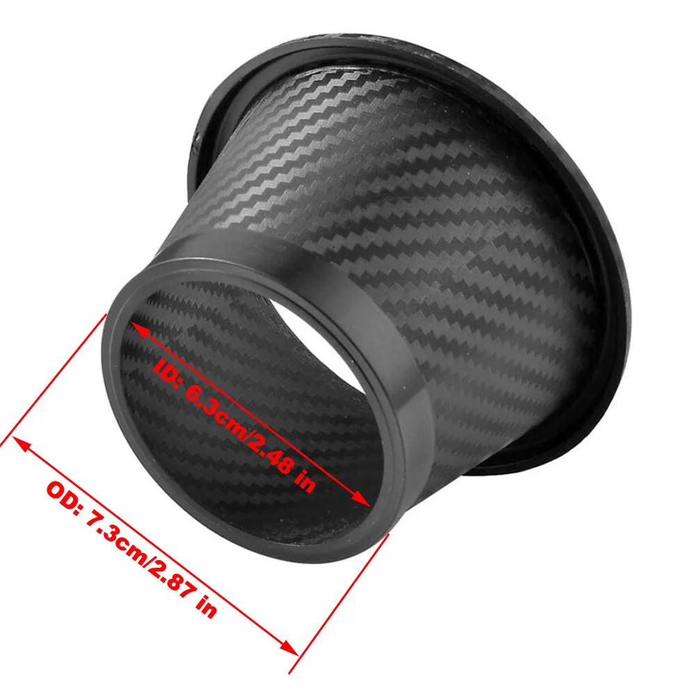 ABS Carbon Fiber Texture Universal Car Front Bumper Turbo Air Intake Pipe Funnel Kit Inlet Cold System Modification Accessories air intake kit