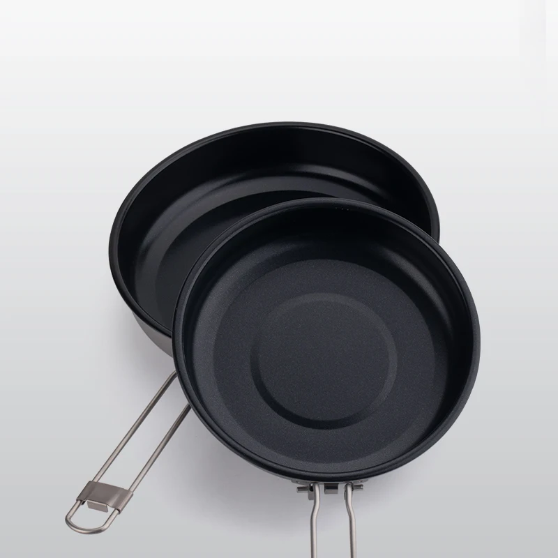 Tiartisan Titanium Ultralight Non-Stick Fry Pan With Detachable Folding Handles Portable Outdoor Camping Picnic Plate Cookware kitchen utensils camping cookware camping cookware set non stick frying pan