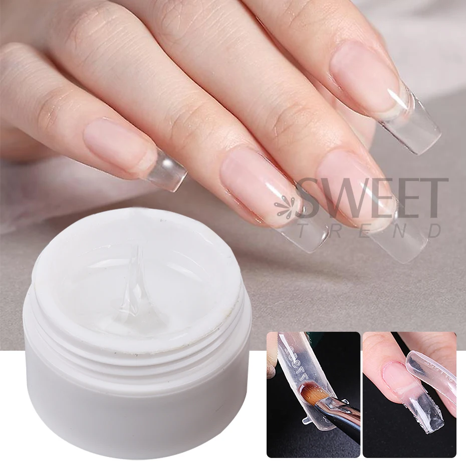 15ml Clear Pink Color Jelly Extension Nail Gel Polish Soak Off UV LED Gel Varnish French Prolong Building Manicure Tips Tools