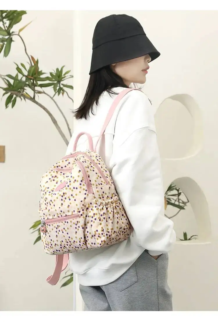 Brief Drucken Ultra-licht Casual Kleine Doppel Schulter Taschen Neueste Nette frauen Rucksack Koreanischen Stil Einfache Nylon Pendler Tasche – Detail 20