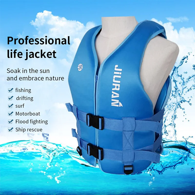 

New Life Jacket Neoprene Safety Life Vest Water Sports Fishing Kayaking Boating Swimming Drifting Safety Vest for Adult Children