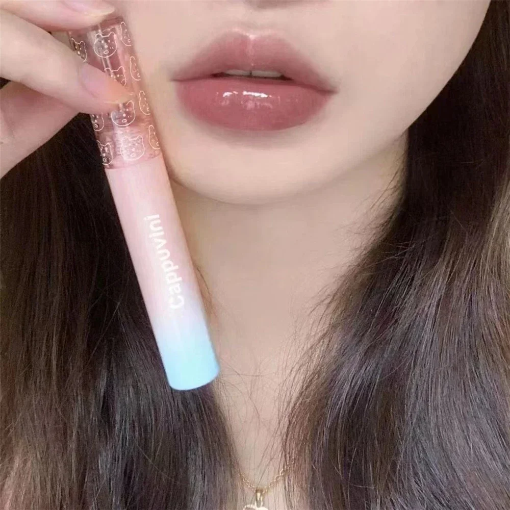 Lip Makeup Water Mirror Lip Glaze Lipstick Non-stick Cup Lasting Moisturizing Lipgloss Colorful Women Lip Oil Silky Tint
