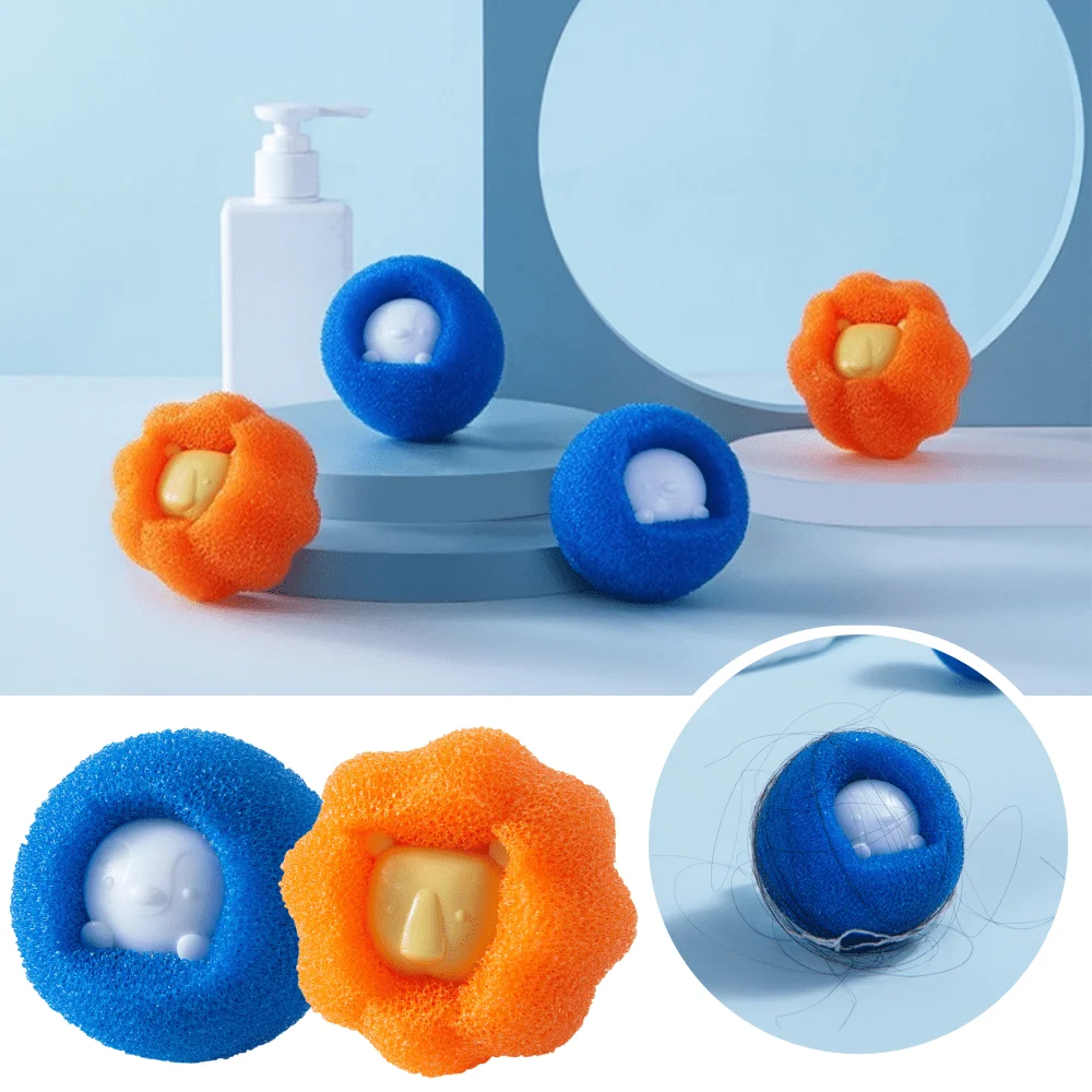 8PCS Heavy Duty Pet Hair Remover Reusable Fur Lint Collector Washing Machine Dryer Portable Multi Surface Cleaning Tool Pet Hair