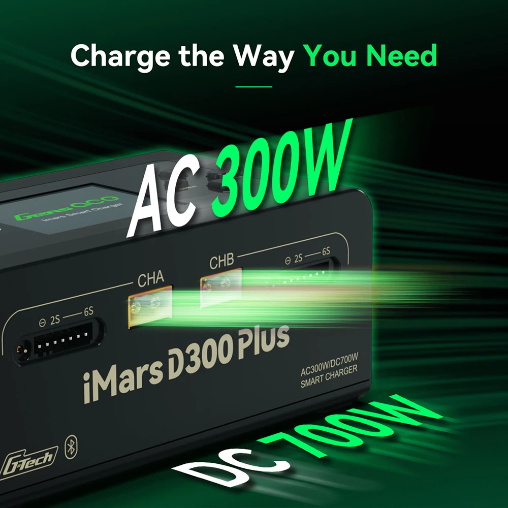 Chargeur intelligent GENS ACE D300 PLUS AC 300W DC 700W 1-6S LiPo pour RC