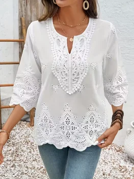 Temperament Loose Woman Shirt Fashion Casual Blouse Elegant long Sleeve Woman Shirt Holiday Weekend Top 1