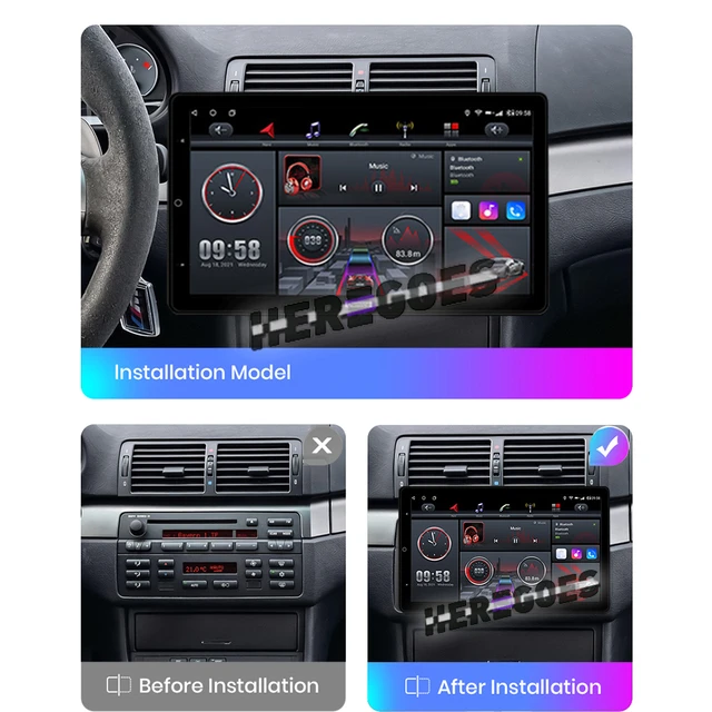 Radio de Android para coche BMW E46, navegación GPS, pantalla táctil, DSP,  estéreo, Unidad Principal - AliExpress