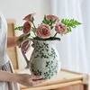 Retro Ceramic Vase Flower Vase for Home Decoration Table Decoration Pastoral Style Hydroponic Flower Arrangement Leaf Flower Pot 4