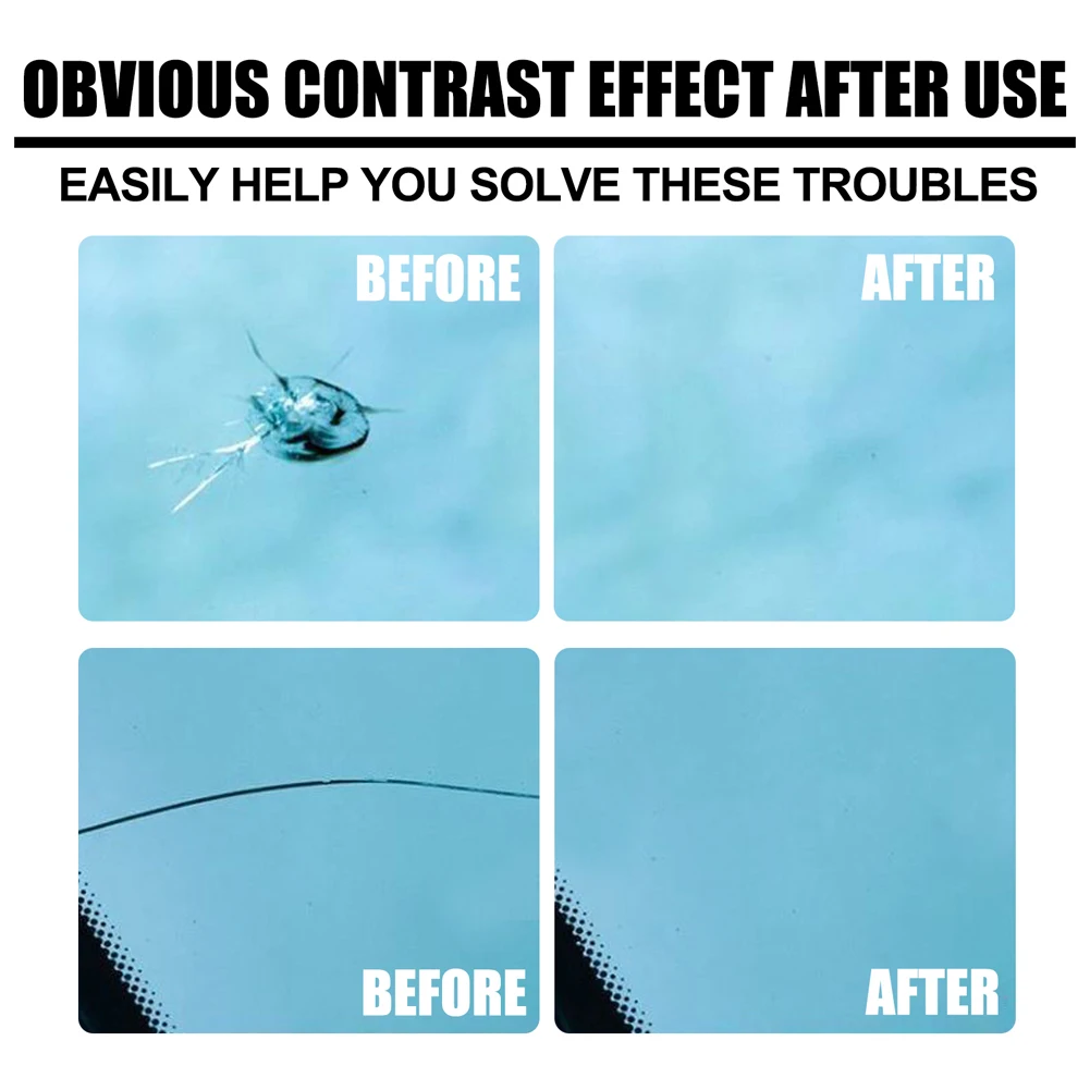 Windshield Crack Repair Fluid Windscreen Glass Scratch Crack Restore Curing Glue Car Glass Scratch Repair Agent Set 5