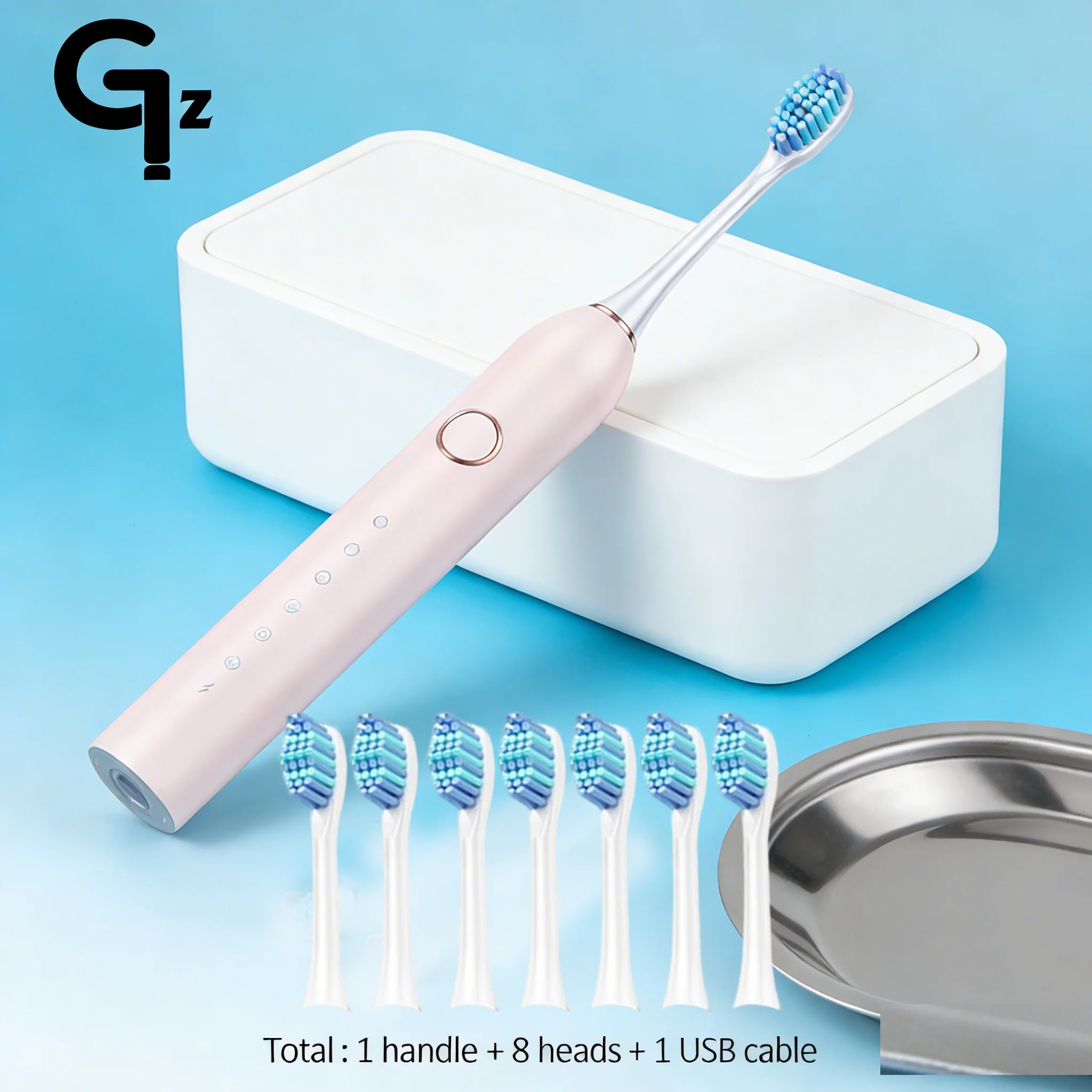 Adults Sonic Electric Toothbrush with 6 Cleaning Modes USB Rechargeable with Multiple Replacement Brush Heads 4