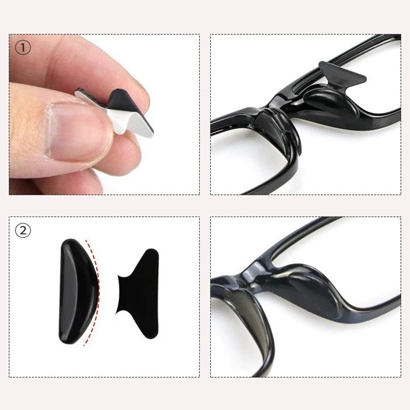 10Pcs Soft Silicone Glasses Nose Pads Eyeglasses Sunglasses Nose Pads Reading Glasses Accessories