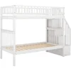 Bunk Beds Twin Over Twin Bunk Bed with Twin Trundle & Staircases, Wood Bunk Bed Frame with Safety Rails,  Kid Bed 5