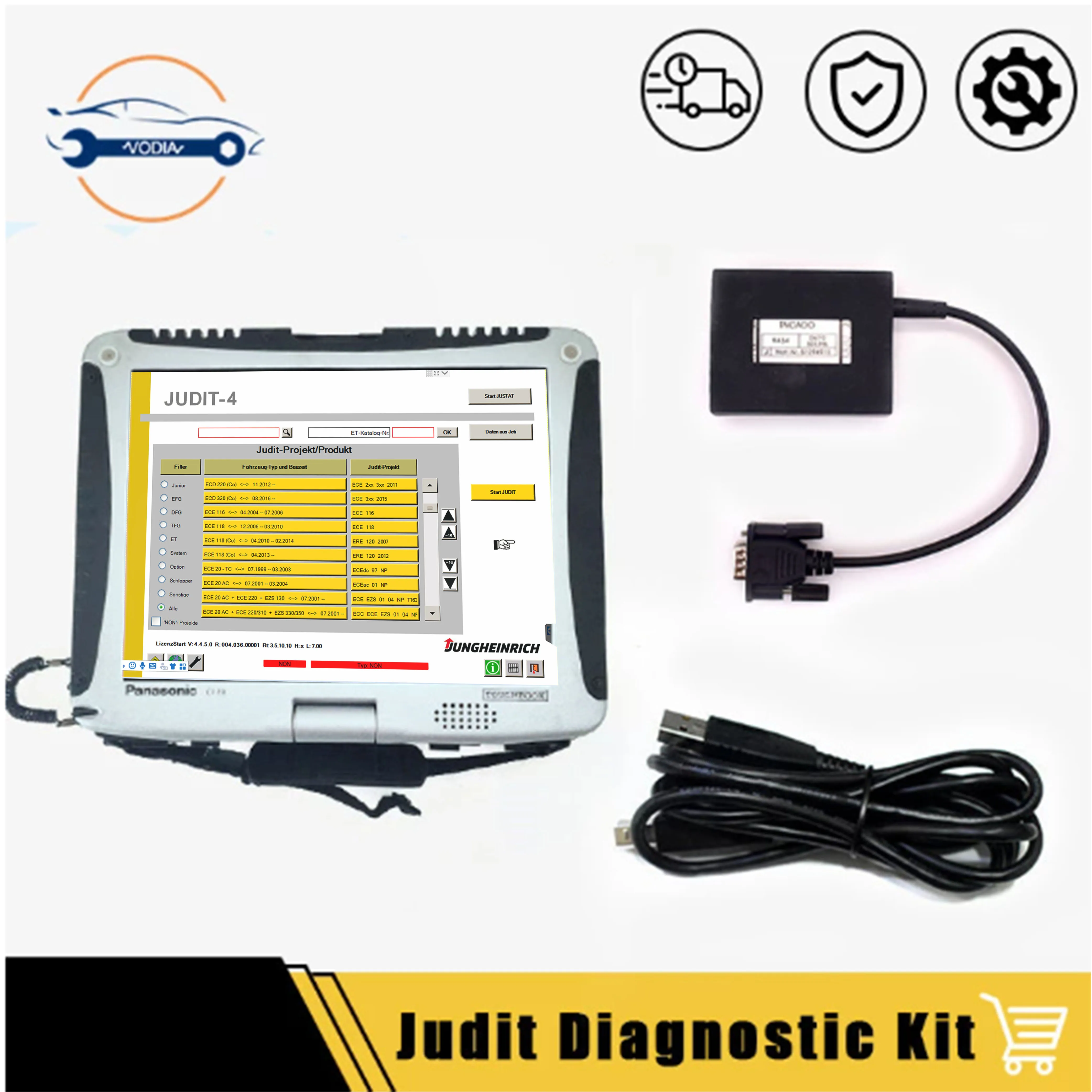 

Для Judit Incado Box Forklift диагностический комплект Сканер диагностический комплект Jungheinrich JUDIT 4 + CF19 ноутбук