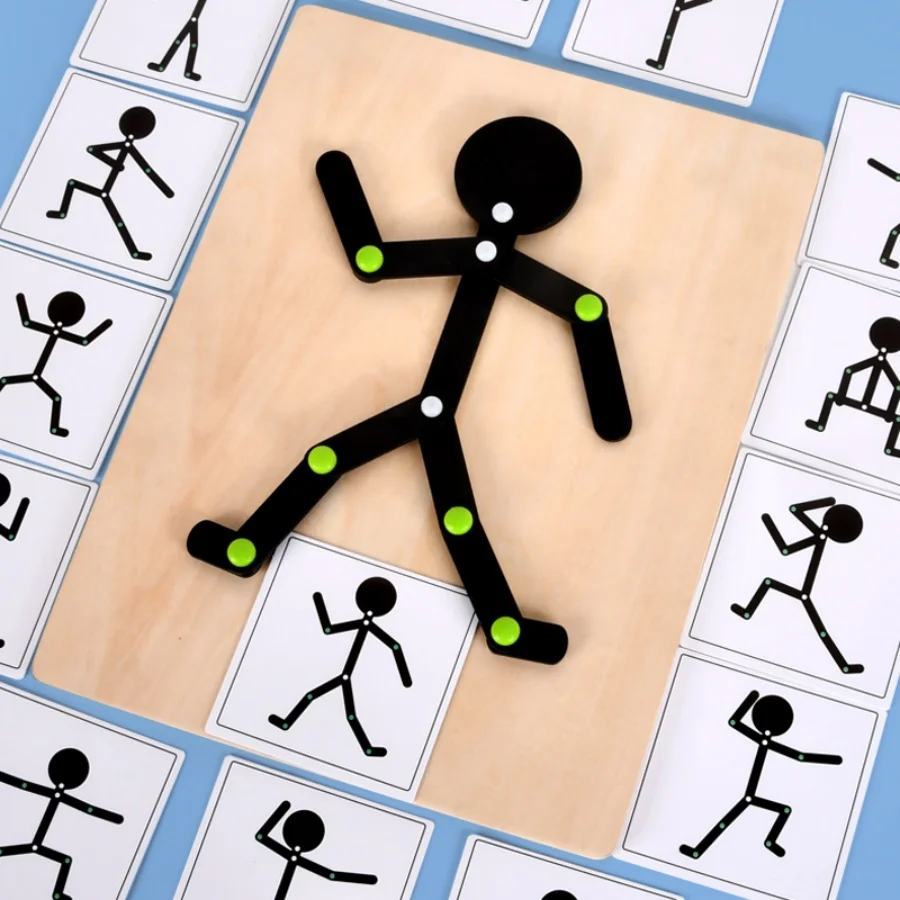 Interactive Wooden Man Puzzle: Educational and Versatile Children's Toy