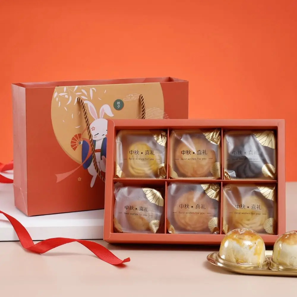 

Cartoon Mid-Autumn Moon Cake Packaging Box 6/8 Grids Chinese Style Rabbit Handbag Elegant Paper Mooncake Gift Box Kids' Gifts