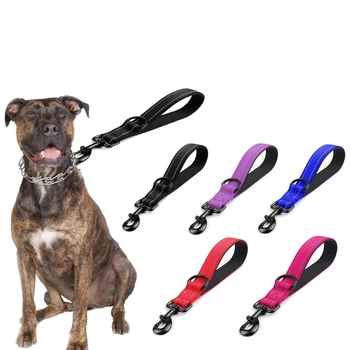 Dog Reflective Short Dogs Nylon for Dog Walking Rope Diving Material Dogs Leashes Zinc Alloy Lock Lockable 360 Degree Rotation