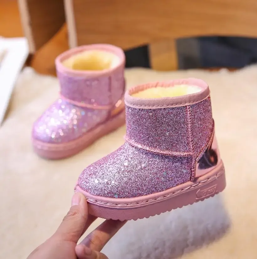 Children Boots Warm Kids Snow Boots For Children Toddler Winter Princess Non-slip Flat Round Toe Boys Girls