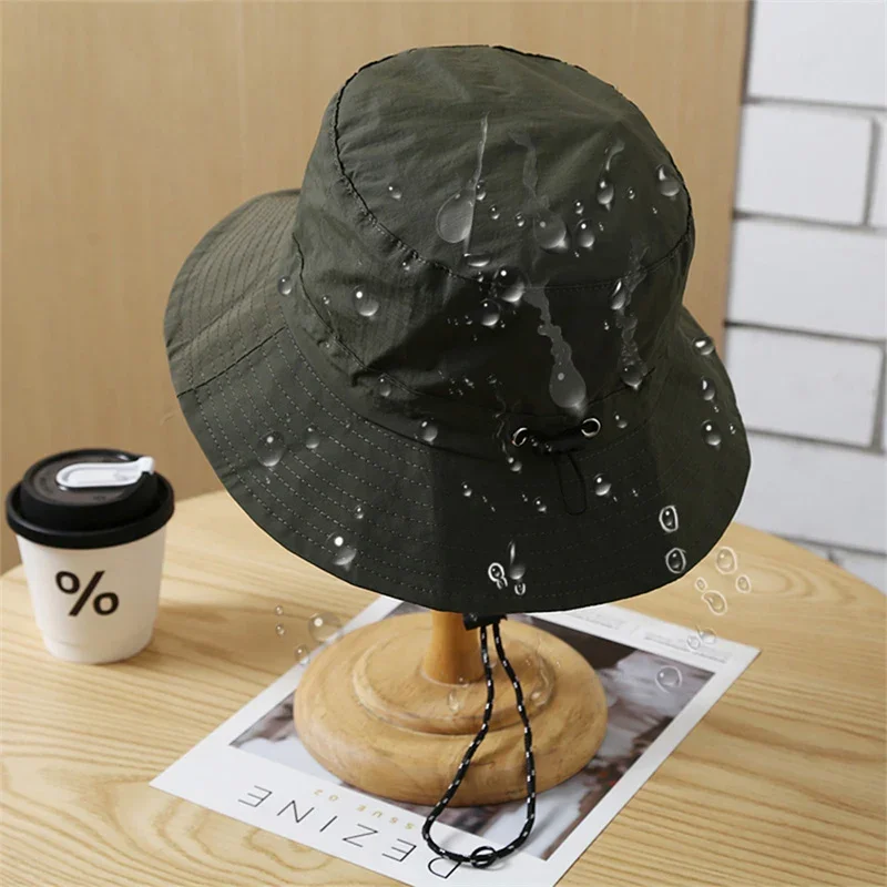 Quick Drying Fisherman Hats Women Men Outdoor Sun Anti-UV Protection Panama Hats Waterproof Camping Foldable Bob Bucket Sunhats