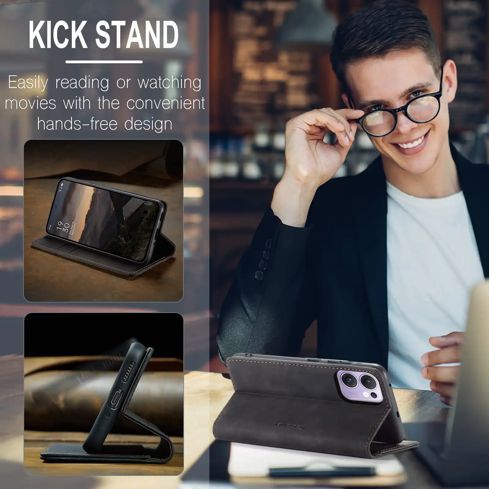 Luxury Retro Leather Wallet Phone Cover with Multiple Card Slots and Stand Function