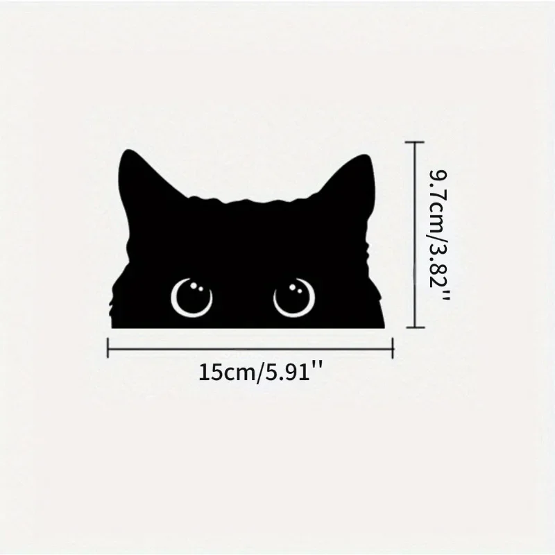 Adorable Big-Eyed Cat Vinyl Car Sticker - Waterproof Decorative Accessory