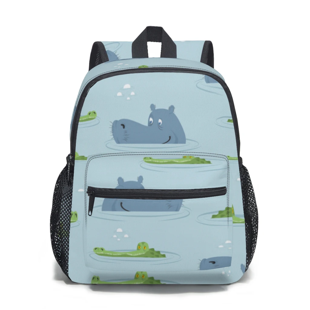 

Cute Hippo and crocodile Baby Backpack Kindergarten Schoolbag Kids Children School Bag