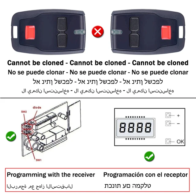 BFT MITTO2 MITTO4 MITTO 2 4 B RCB 02 04 KLEIO B RCA TRC1 TRC2 TRC4 Garage Door Remote Control 433MHz Rolling Code 4