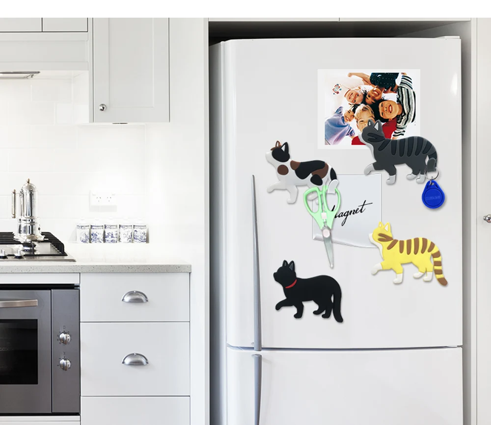 Walking Cat Creative Cartoon Cute Magnetic Suction Hook, Refrigerator Fridge Magnet With Hooks Auxiliary Hooks Home Storage