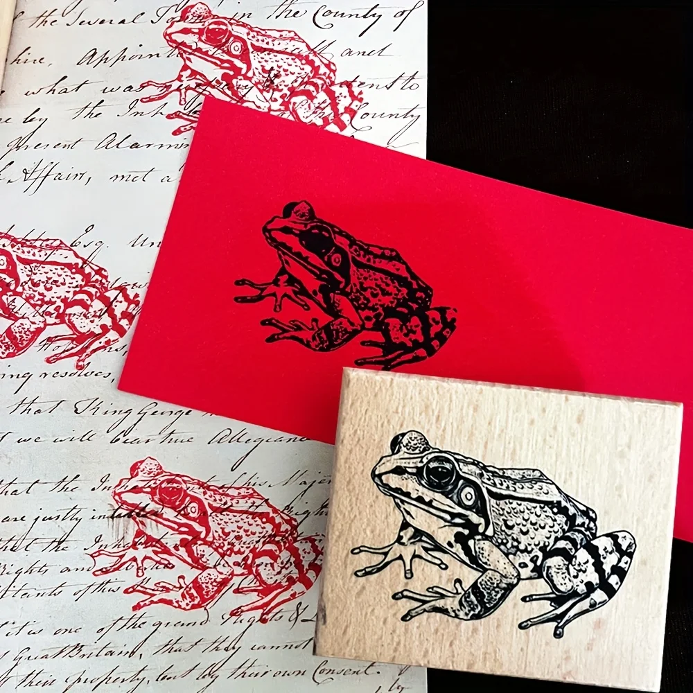 Large frog wooden stamp, suitable for DIY handmade books, diaries and painting